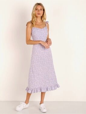 AUGUSTE Dean Gia Midi Dress in Baby Blue XS
